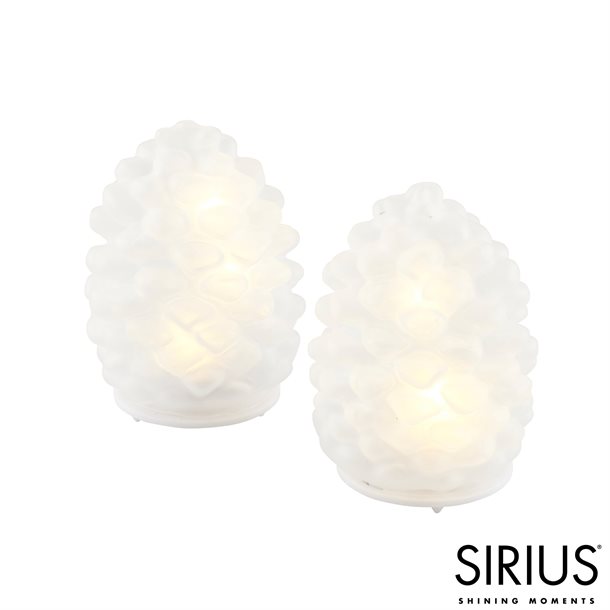 Sirius Carmen Kogler 2 stk. frosted glaskogler med LED lys SIR-37811